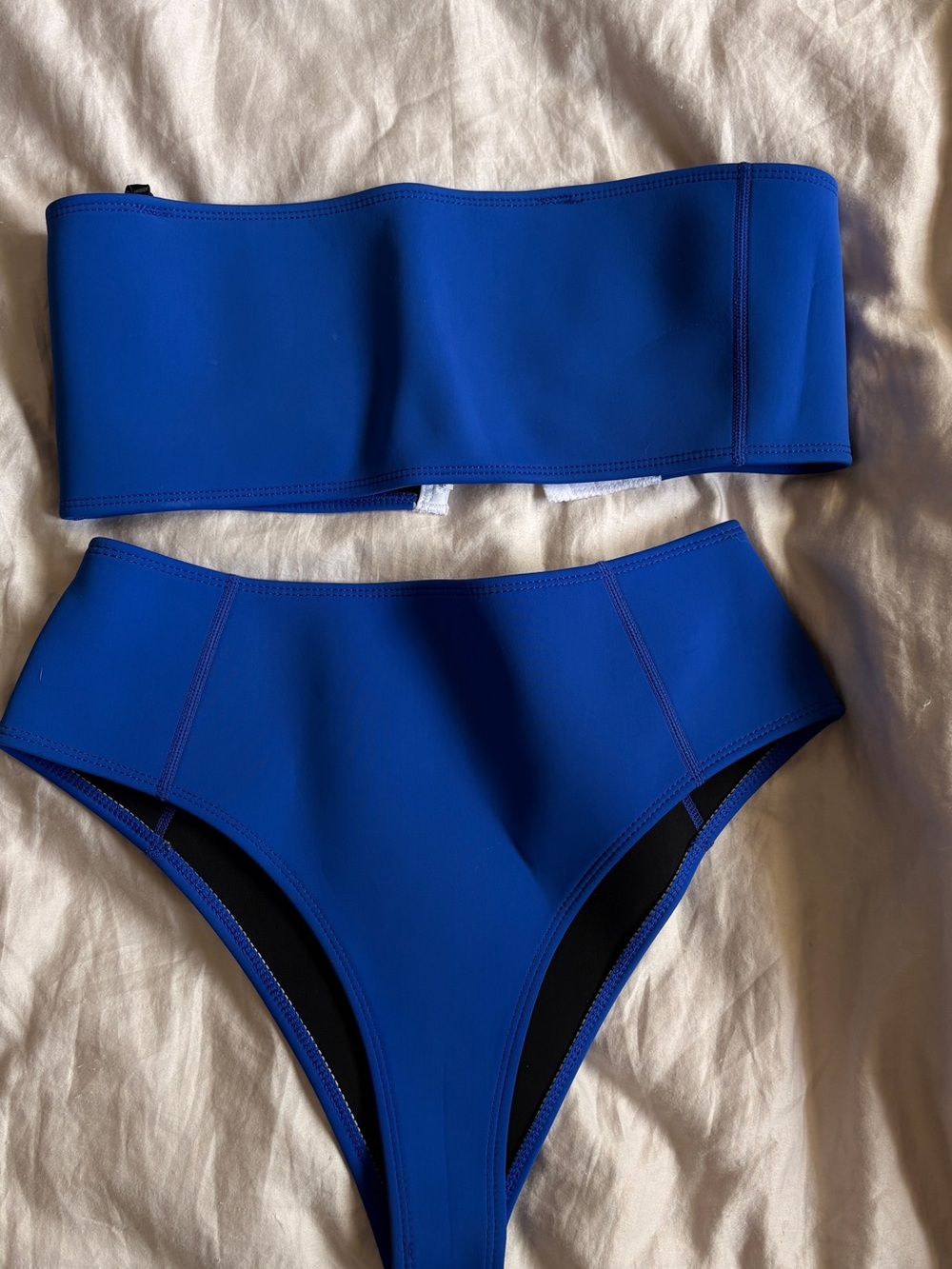 Hoaka Strapless High-Waist Bikini Set - Blue | Sm+ top | Sm bottom